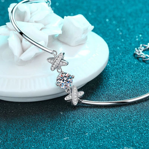 Chic Cross Letter Moissanite Bracelet Cam - Jewelry